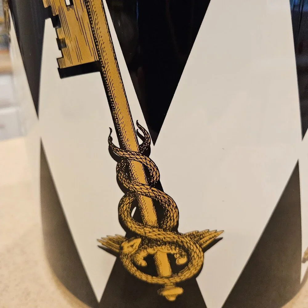RARE COLLECTIBLE LIMITED FORNASETTI CHIAVI GOLD ROMBI BAR ICE BUCKET CONTAINER